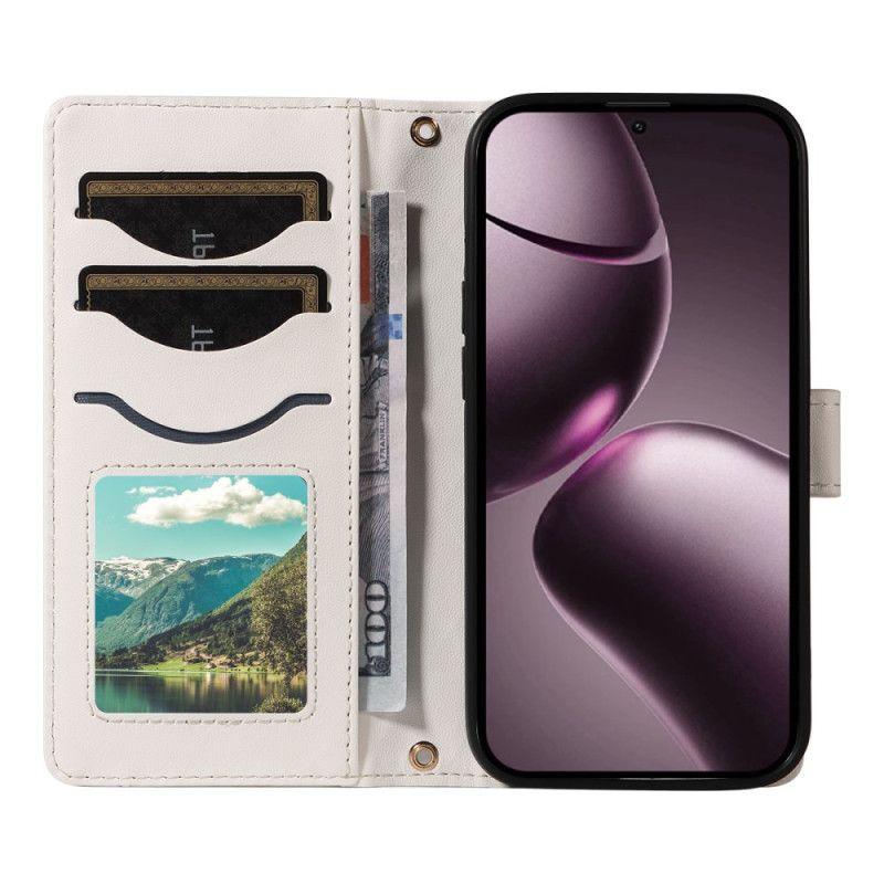 Lederhüllen Xiaomi 15t Handyhülle Gesteppt Mit Riemen Und Schulterriemen