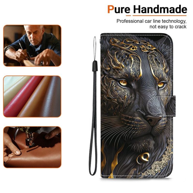 Lederhüllen Xiaomi 15t Handyhülle Goldener Löwe