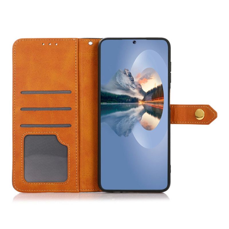 Lederhüllen Xiaomi 15t Handyhülle Goldener Verschluss Khazneh