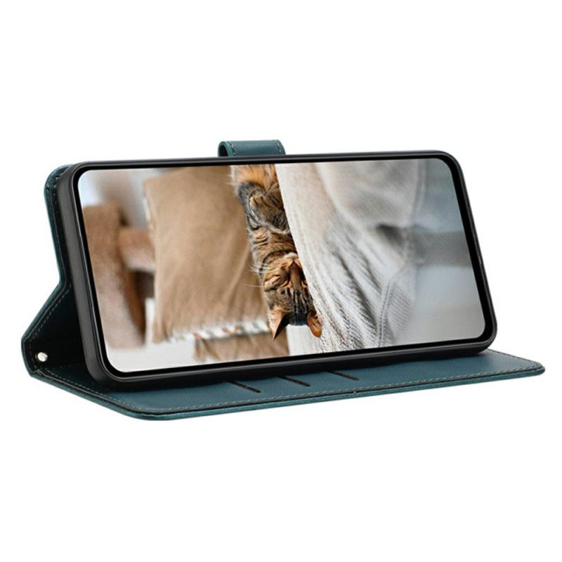 Lederhüllen Xiaomi 15t Handyhülle Katzenmotiv Mit Riemen