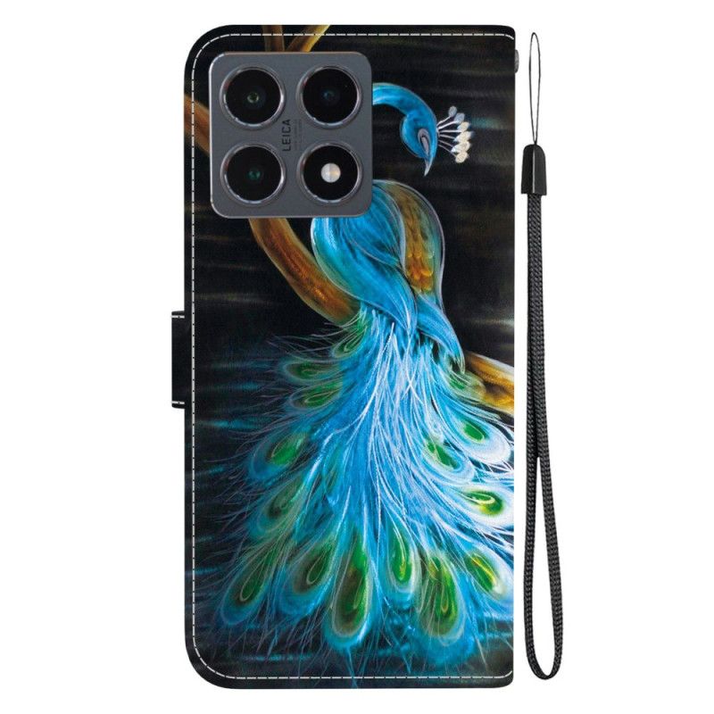Lederhüllen Xiaomi 15t Handyhülle Pfauenmuster