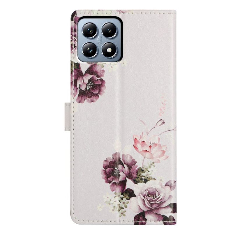 Lederhüllen Xiaomi 15t Lila Rosen