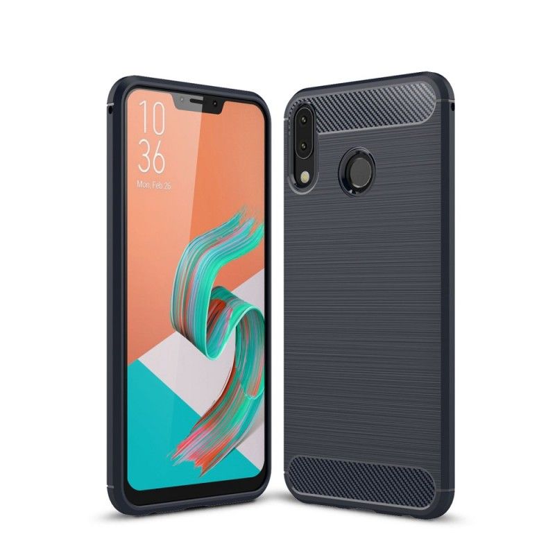 Hülle Asus ZenFone 5 / 5Z Schwarz Gebürstete Kohlefaser