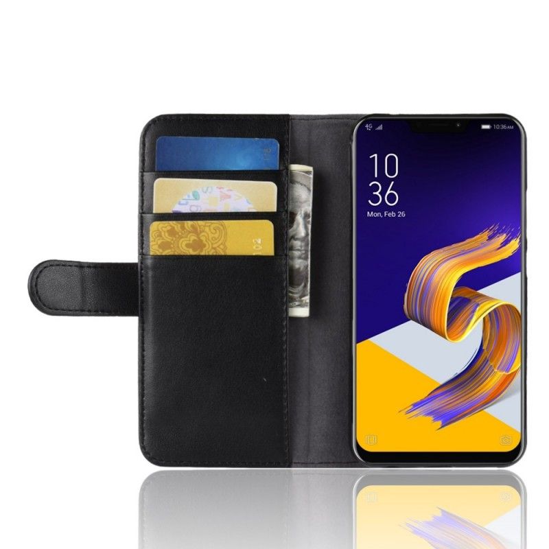 Lederhüllen Asus ZenFone 5 / 5Z Schwarz Gespaltenes Leder