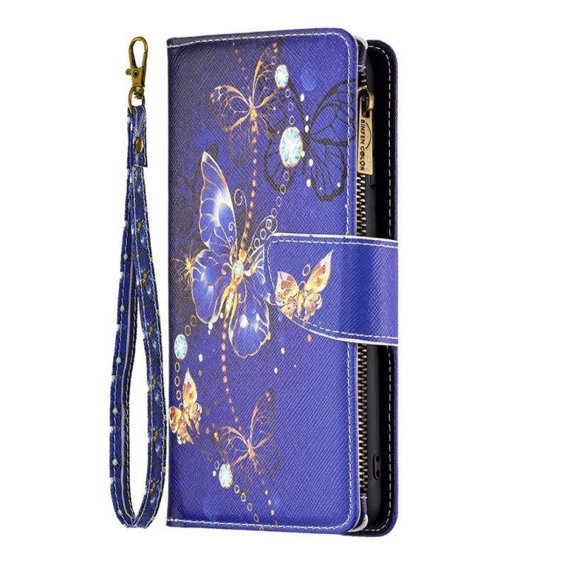Flip Case Für Oppo Find X5 Lite Royal Butterfly Reißverschlusstasche