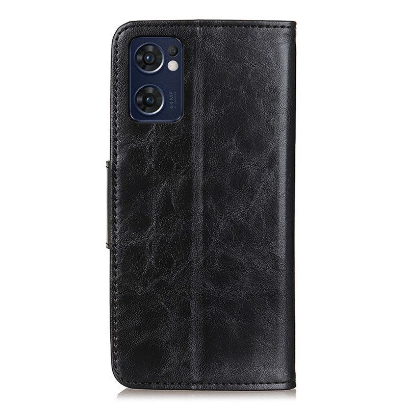 Flip Case Für Oppo Find X5 Lite Flip Case Texturierte Magnetische Klappe