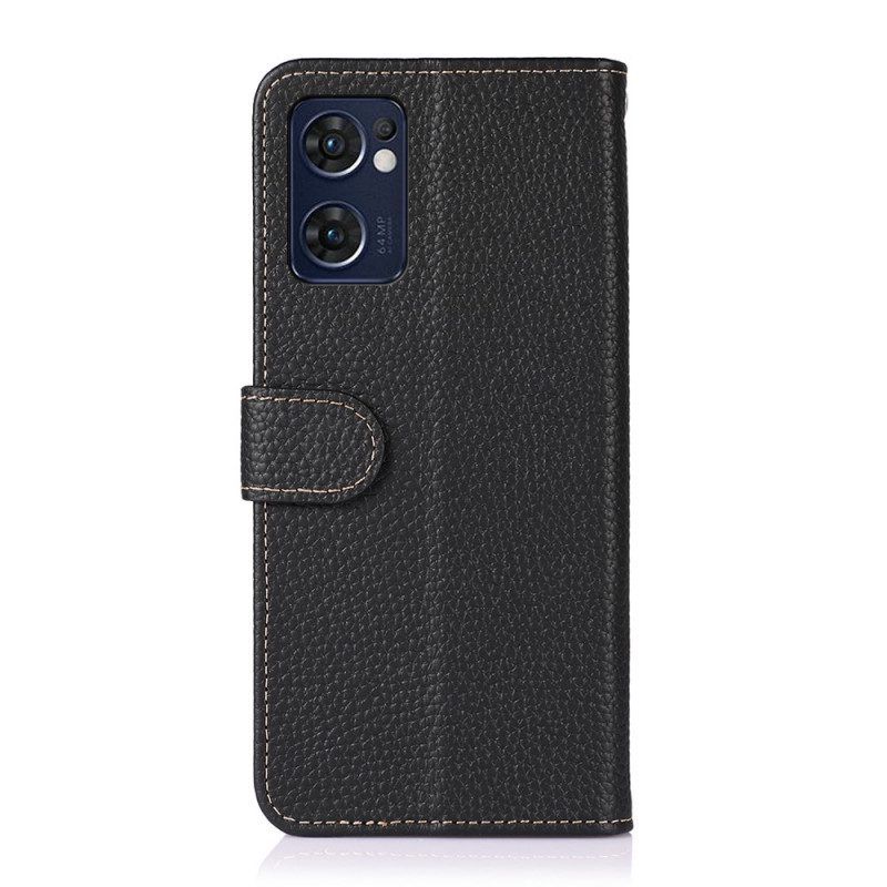 Lederhüllen Für Oppo Find X5 Lite Echtes Khazneh-litschi-leder