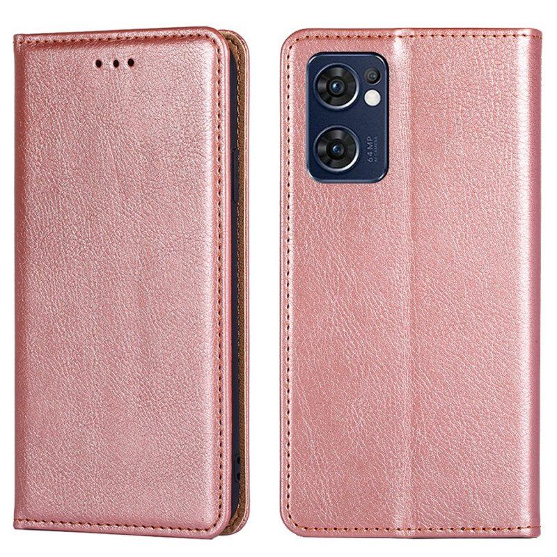 Schutzhülle Für Oppo Find X5 Lite Flip Case Nähte Aus Kunstleder