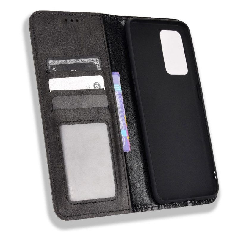 Schutzhülle Für Oppo Find X5 Lite Flip Case Stilisierter Lederstil