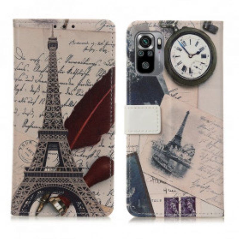 Flip Case Für Xiaomi Redmi Note 10 / 10S Der Eiffelturm Des Dichters