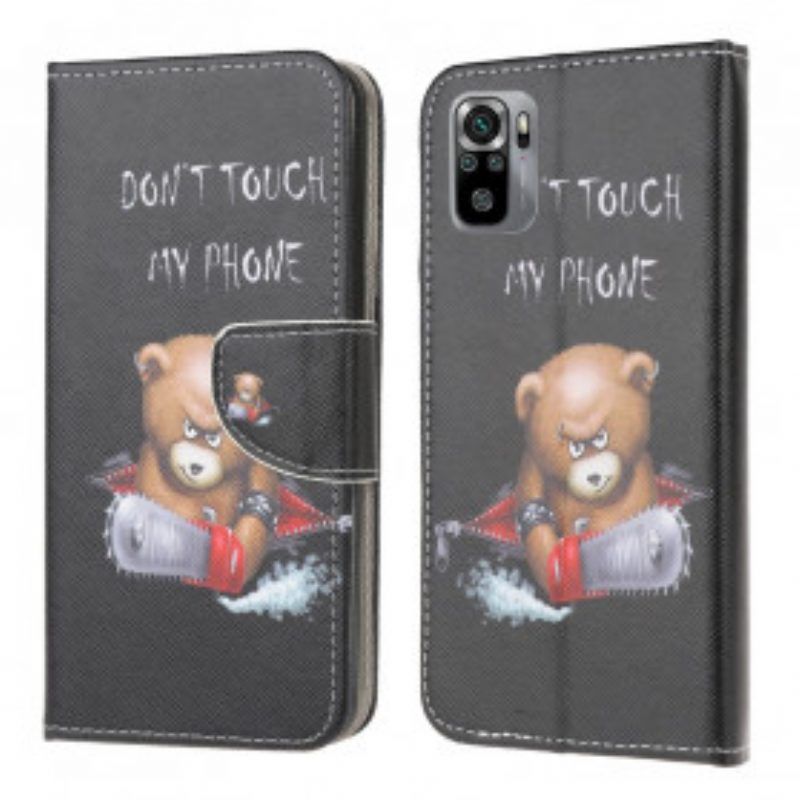 Flip Case Für Xiaomi Redmi Note 10 / 10S Gefährlicher Bär