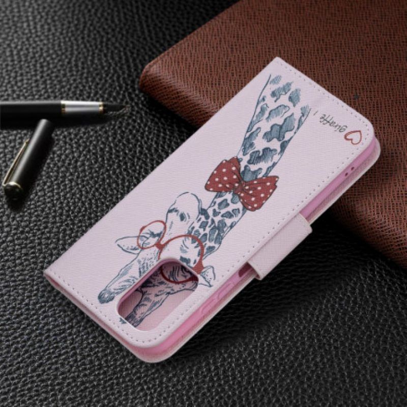 Flip Case Für Xiaomi Redmi Note 10 / 10S Kluge Giraffe