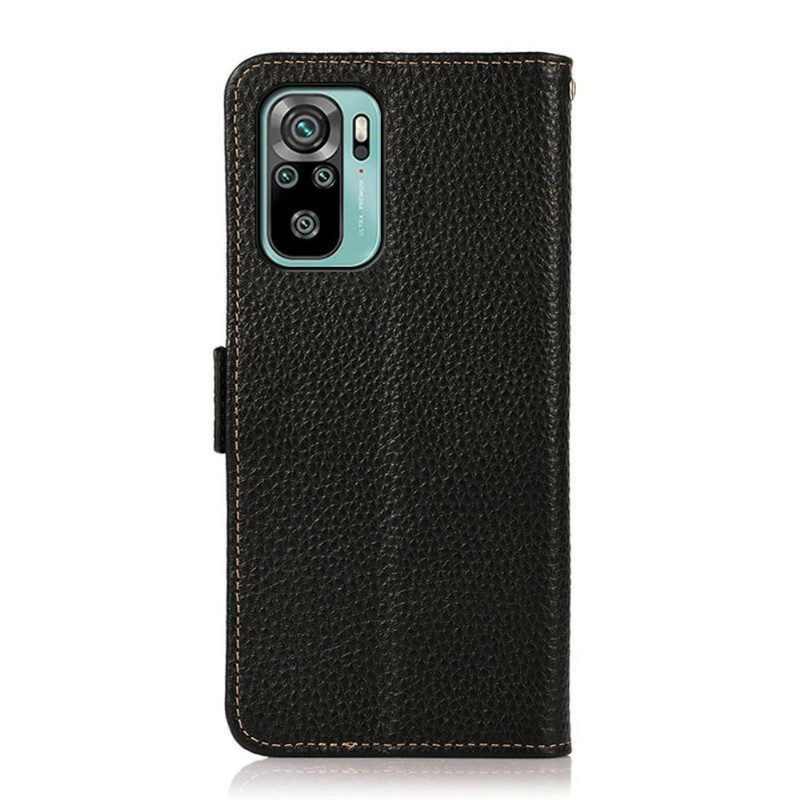 Flip Case Für Xiaomi Redmi Note 10 / 10S Lychee-leder Khazneh Rfid