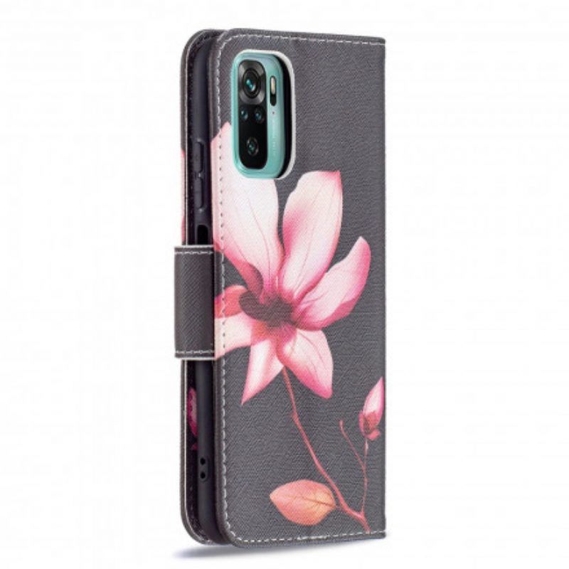 Flip Case Für Xiaomi Redmi Note 10 / 10S Pinke Blume