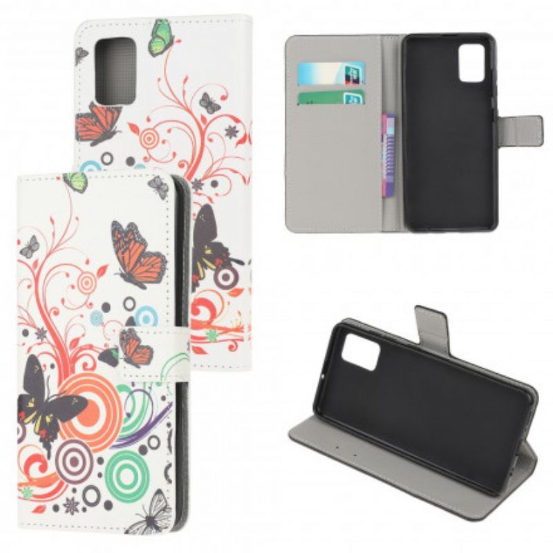 Flip Case Für Xiaomi Redmi Note 10 / 10S Schmetterlinge Und Blumen