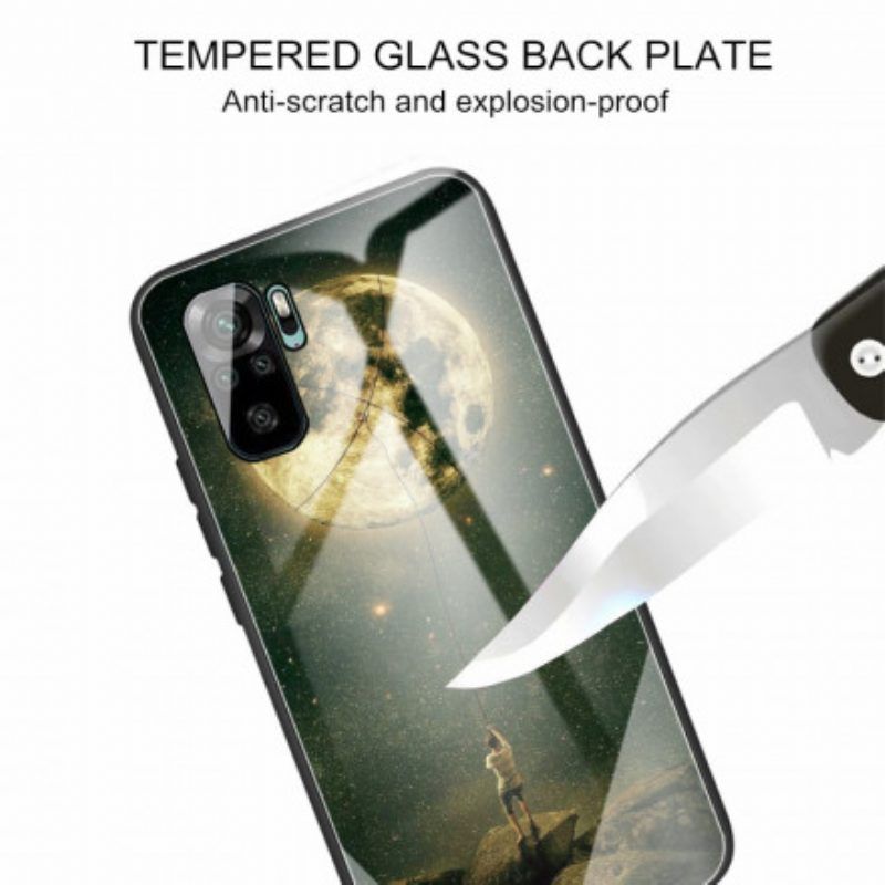 Handyhülle Für Xiaomi Redmi Note 10 / 10S Mondmann Aus Gehärtetem Glas