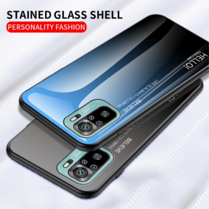 Hülle Für Xiaomi Redmi Note 10 / 10S Gehärtetes Glas Hallo