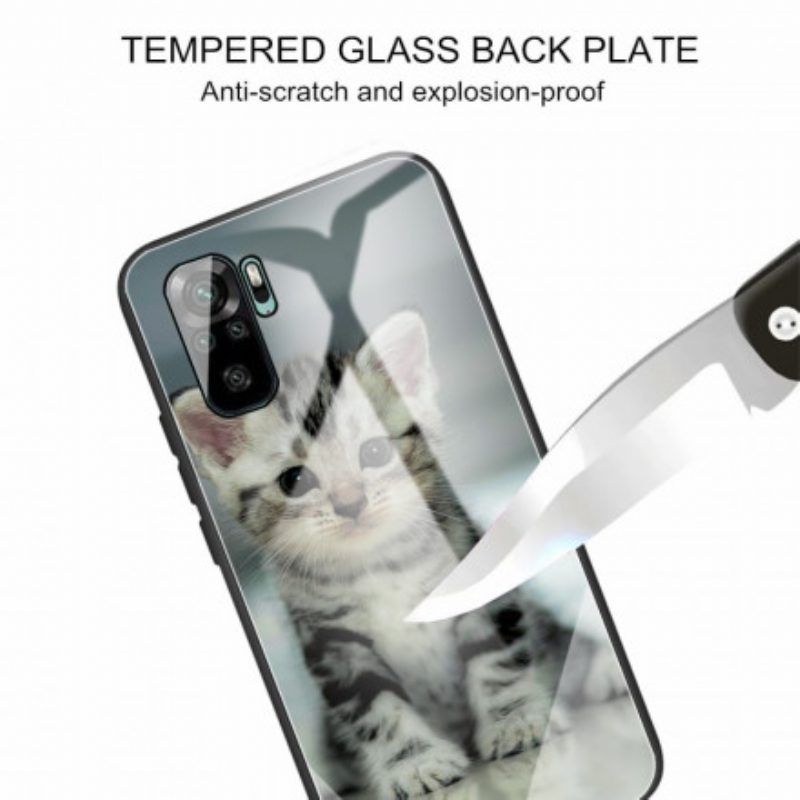 Hülle Für Xiaomi Redmi Note 10 / 10S Kätzchen Aus Gehärtetem Glas