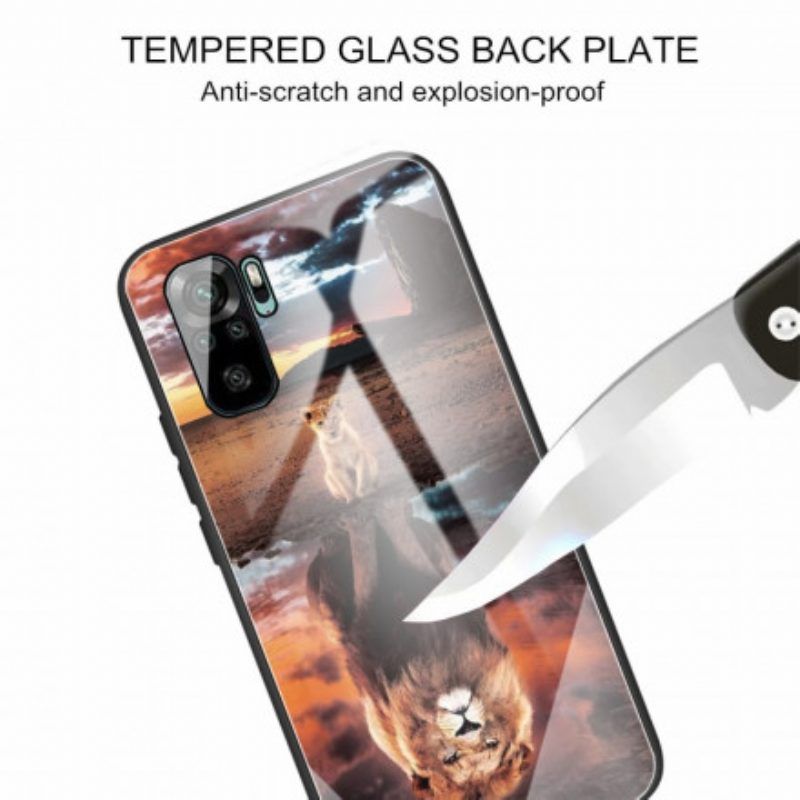 Hülle Für Xiaomi Redmi Note 10 / 10S Löwenjunges Traum Gehärtetes Glas