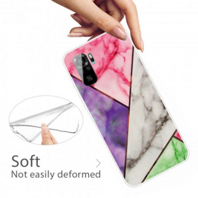 Hülle Für Xiaomi Redmi Note 10 / 10S Marmor Mit Intensiver Geometrie