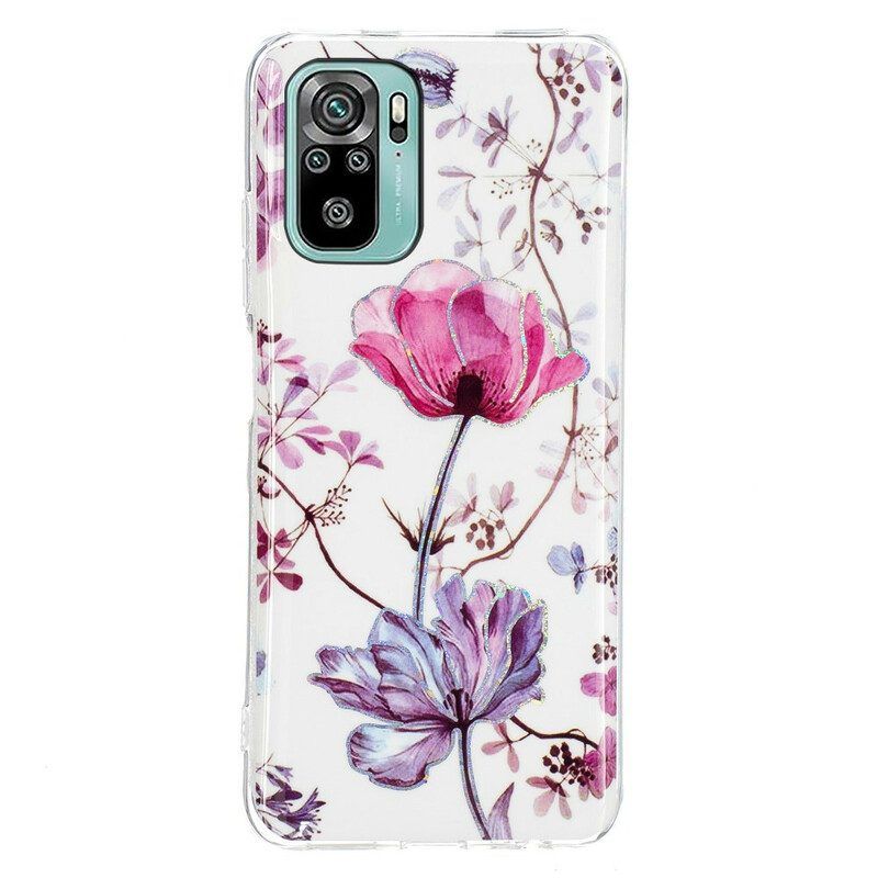 Hülle Für Xiaomi Redmi Note 10 / 10S Marmorierte Blumen