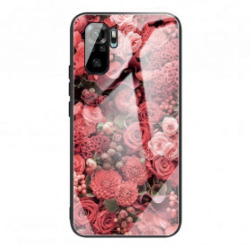 Hülle Für Xiaomi Redmi Note 10 / 10S Rosenblüten Aus Gehärtetem Glas