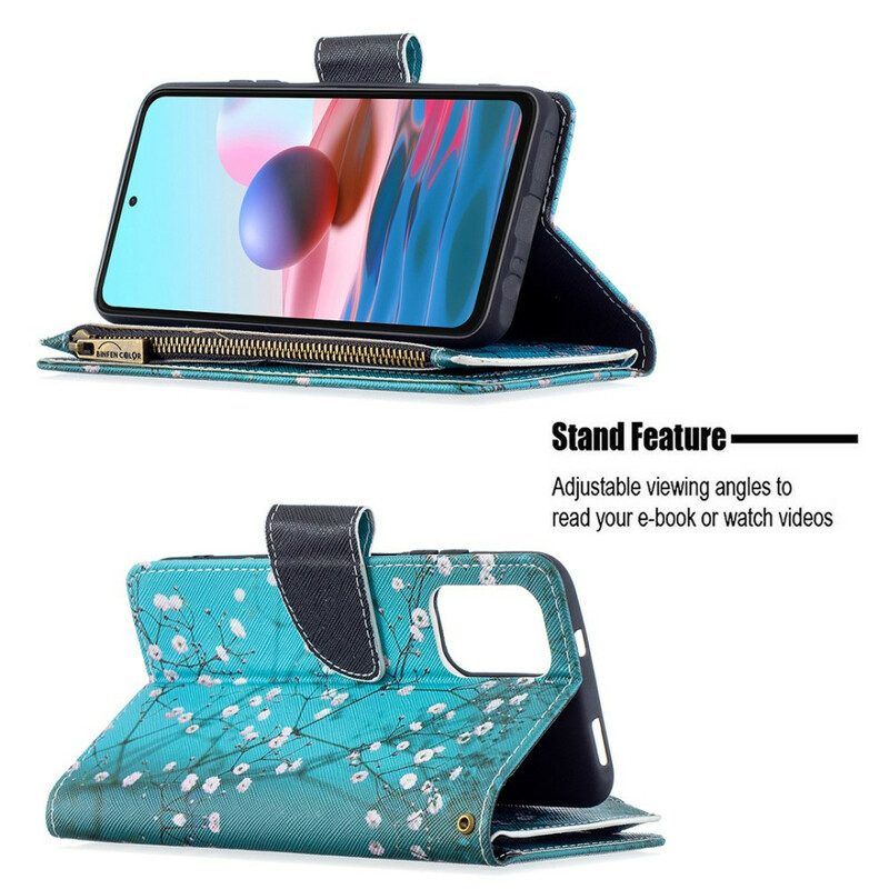 Lederhüllen Für Xiaomi Redmi Note 10 / 10S Baumtasche Mit Reißverschluss