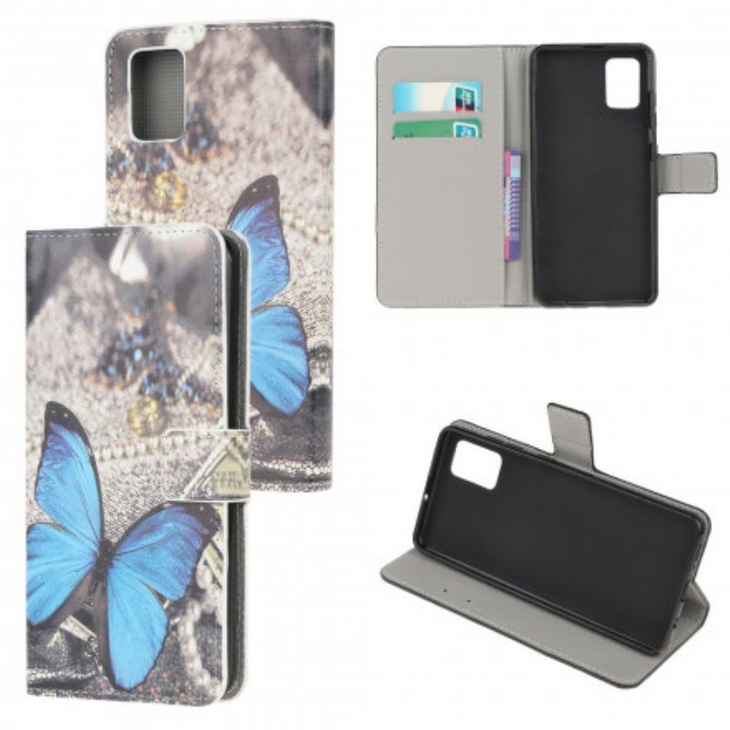 Lederhüllen Für Xiaomi Redmi Note 10 / 10S Blauer Schmetterling
