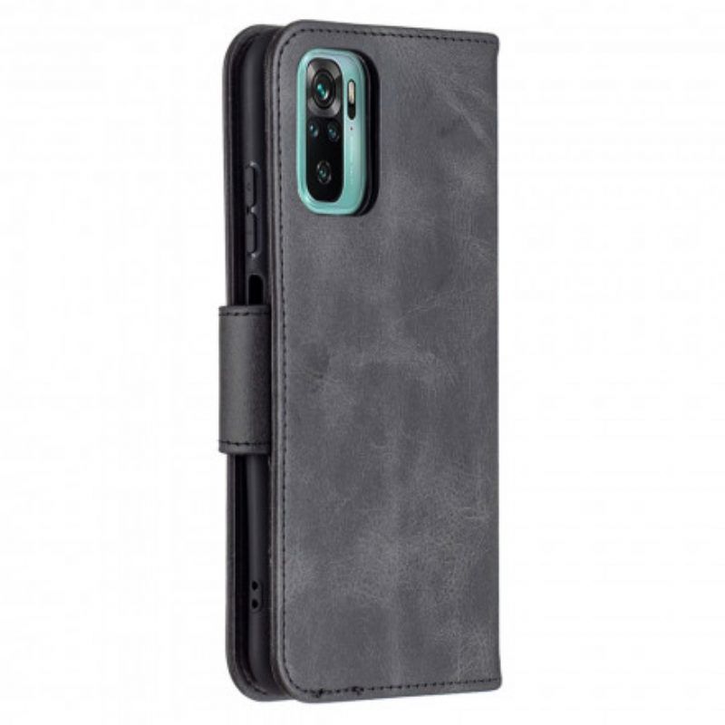 Lederhüllen Für Xiaomi Redmi Note 10 / 10S Flip Case Glatte Klappe Schräg