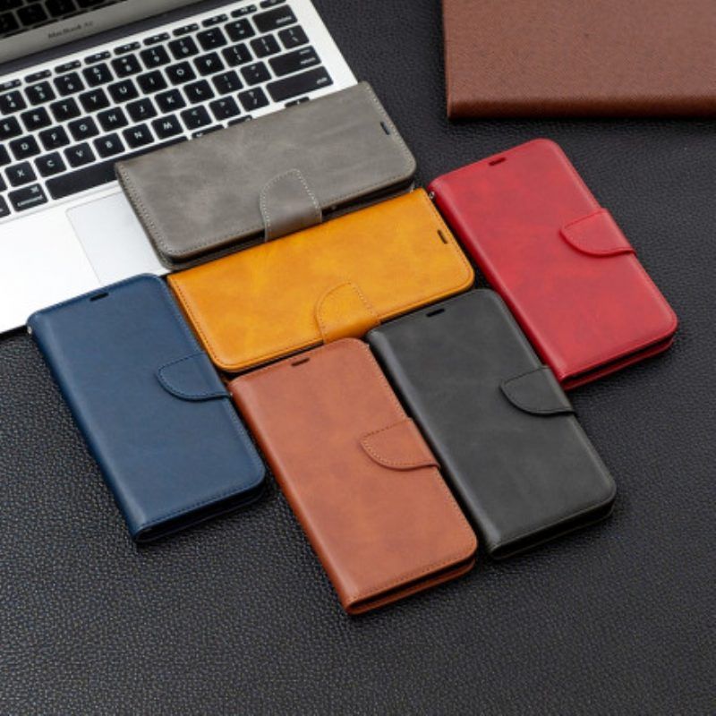 Lederhüllen Für Xiaomi Redmi Note 10 / 10S Flip Case Glatte Klappe Schräg