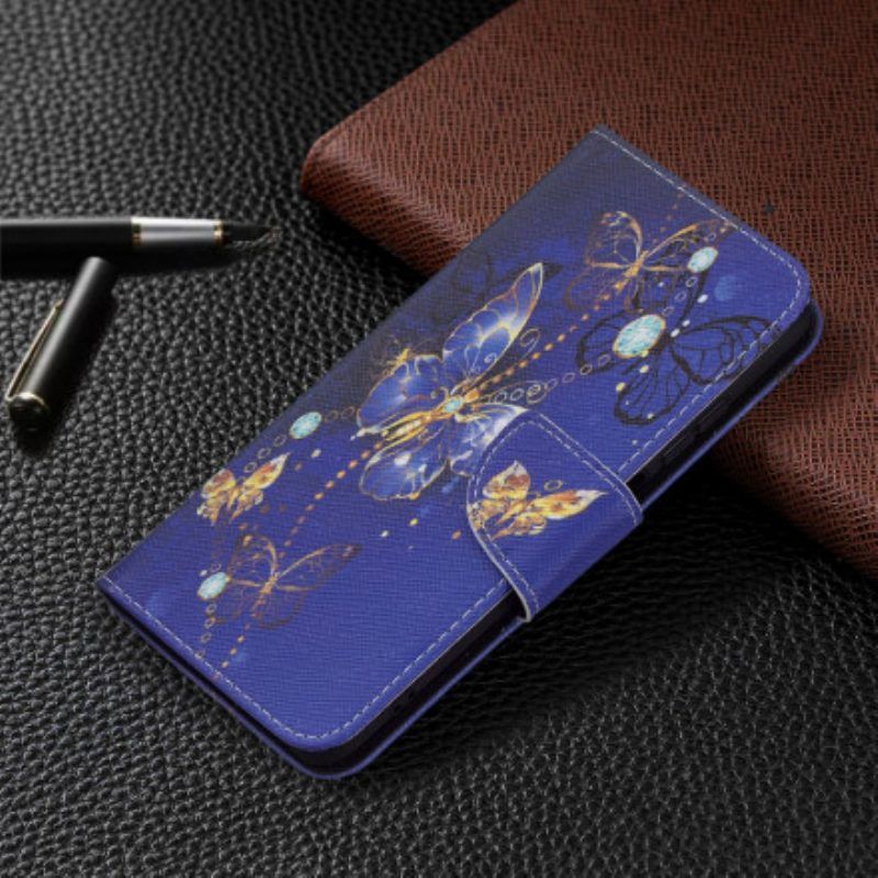 Lederhüllen Für Xiaomi Redmi Note 10 / 10S Goldene Schmetterlinge