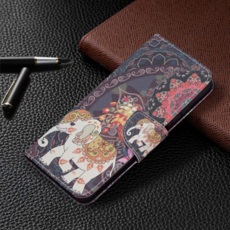 Lederhüllen Für Xiaomi Redmi Note 10 / 10S Indische Elefanten