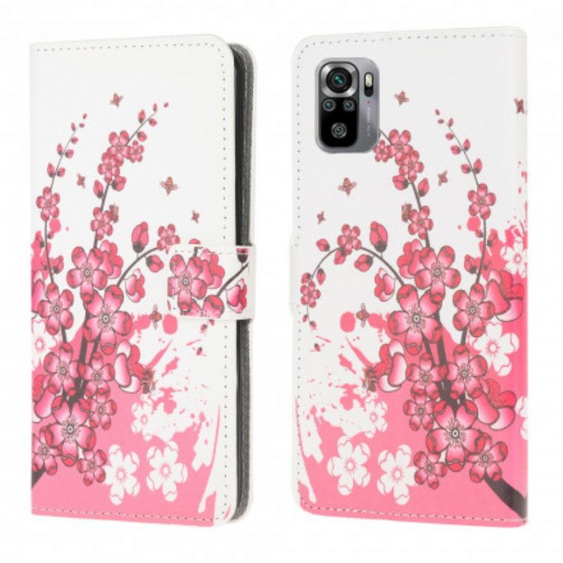 Lederhüllen Für Xiaomi Redmi Note 10 / 10S Tropische Blumen