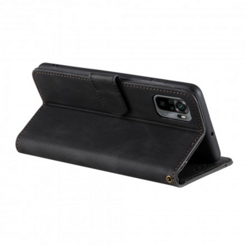 Lederhüllen Für Xiaomi Redmi Note 10 / 10S Zweifarbige Nieten Aus Kunstleder