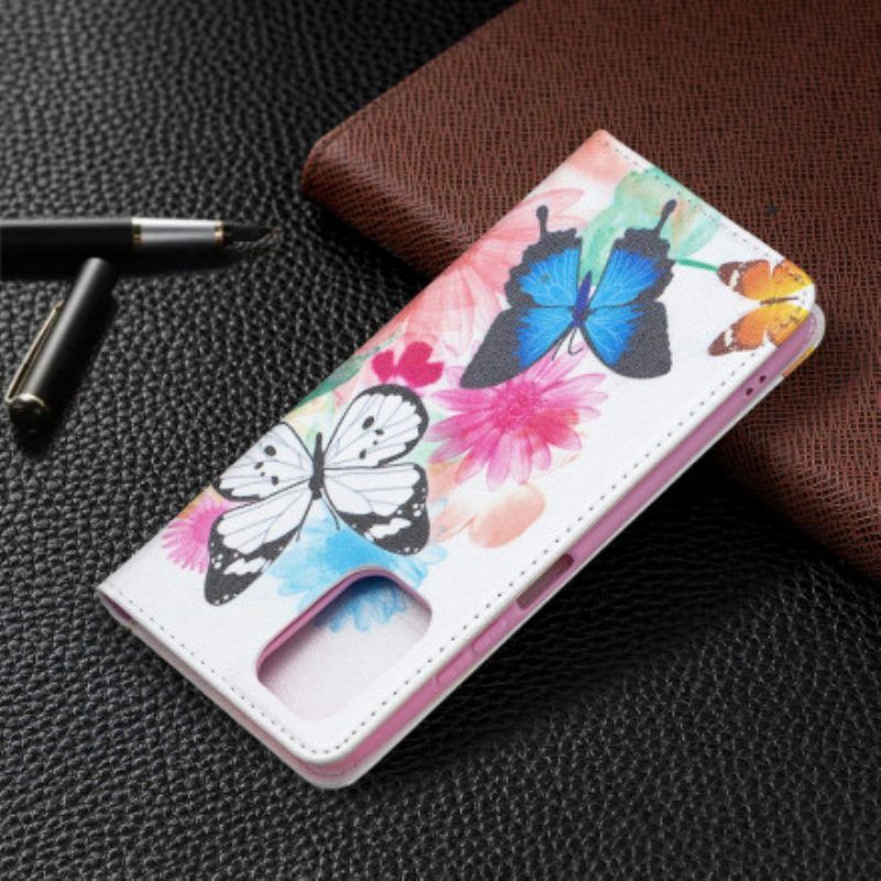 Schutzhülle Für Xiaomi Redmi Note 10 / 10S Flip Case Bunte Schmetterlinge