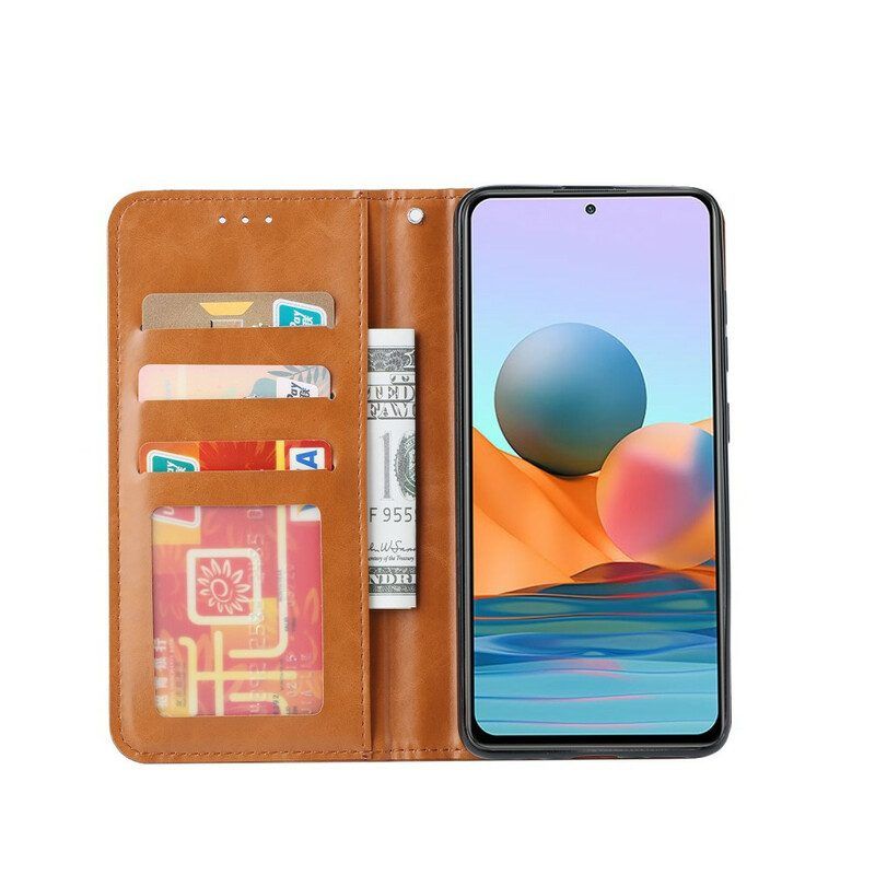 Schutzhülle Für Xiaomi Redmi Note 10 / 10S Flip Case Kartenhalter Aus Kunstleder