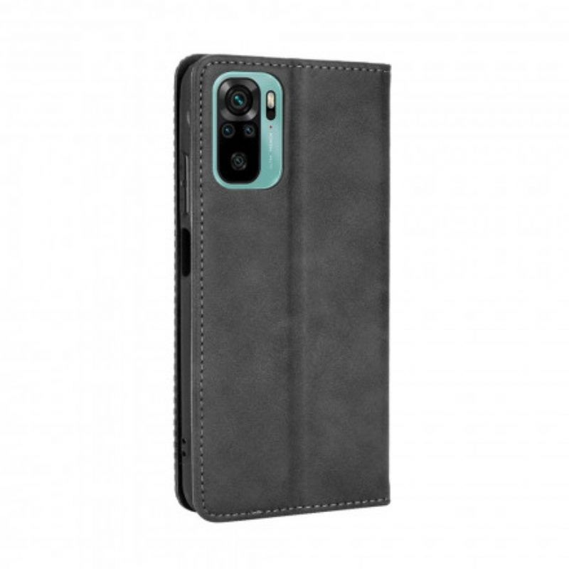 Schutzhülle Für Xiaomi Redmi Note 10 / 10S Flip Case Stilisierter Vintage-ledereffekt