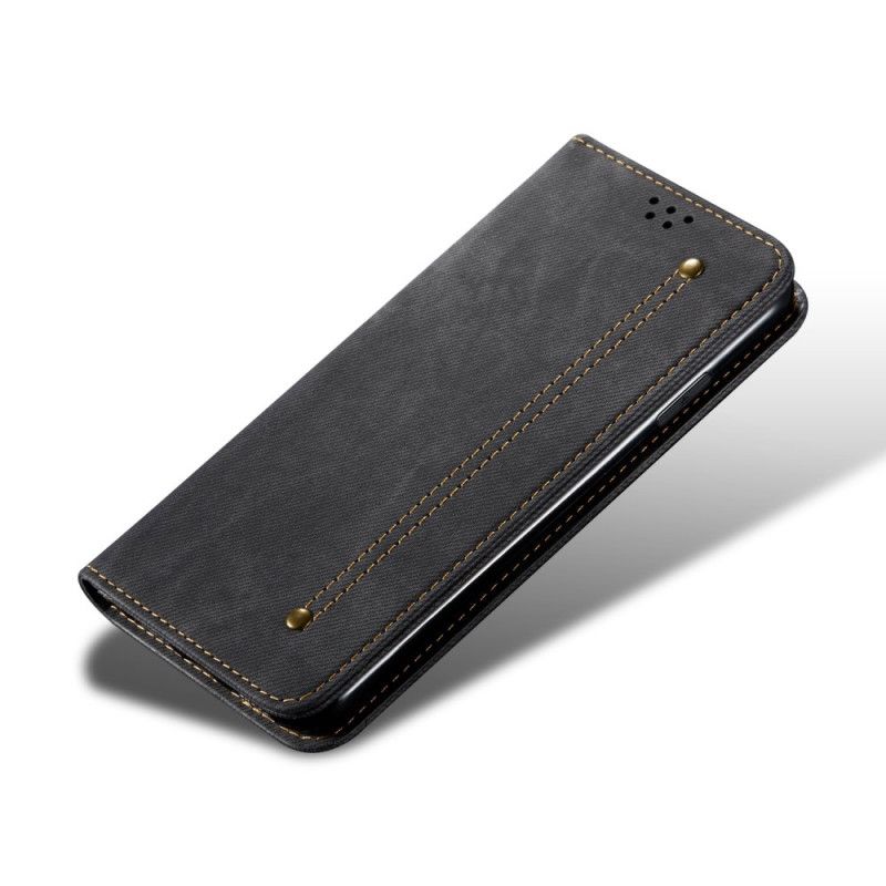 Flip Case Huawei Nova 5T Schwarz Handyhülle Jeans Aus Kunstleder