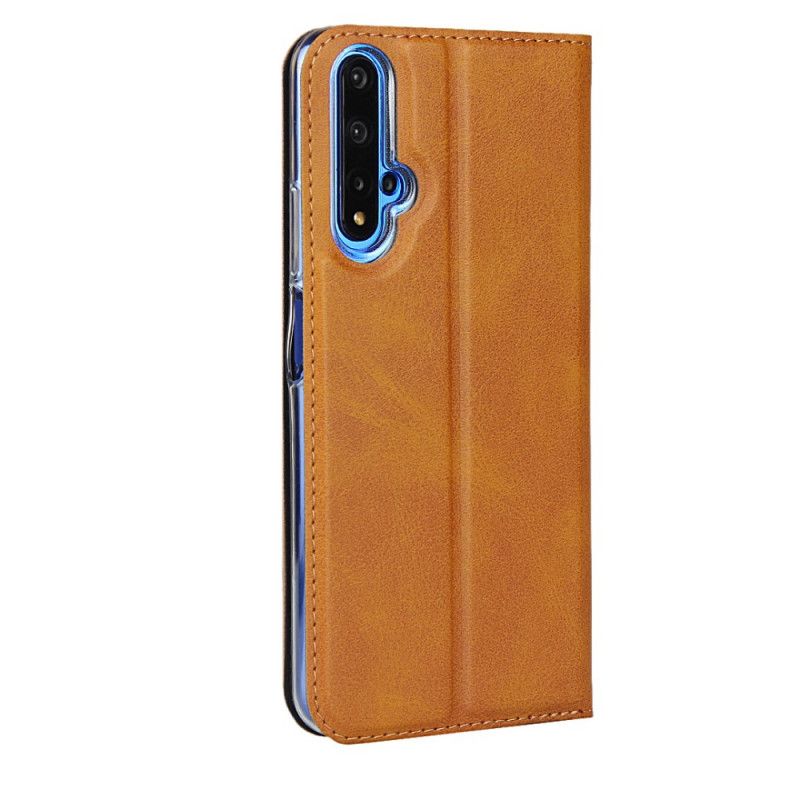 Flip Case Huawei Nova 5T Schwarz Kunstleder Mit Riemen