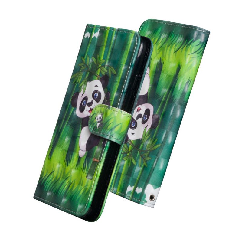 Lederhüllen Für Honor 20e / 20 Lite Panda Und Bambus