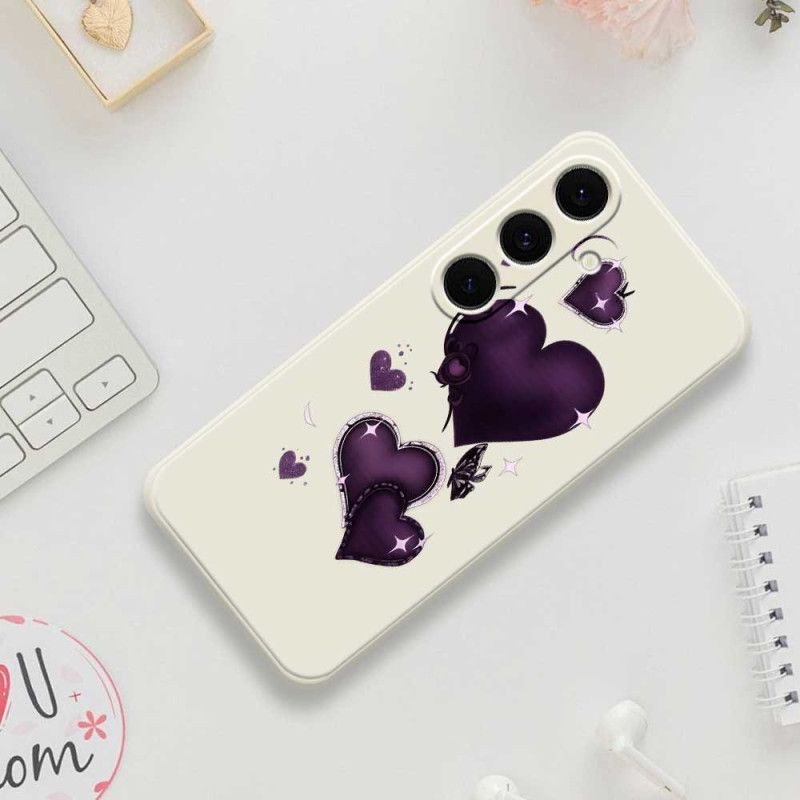Hülle Für Samsung Galaxy S25 Fe Silikon Mit Lila Herzmuster