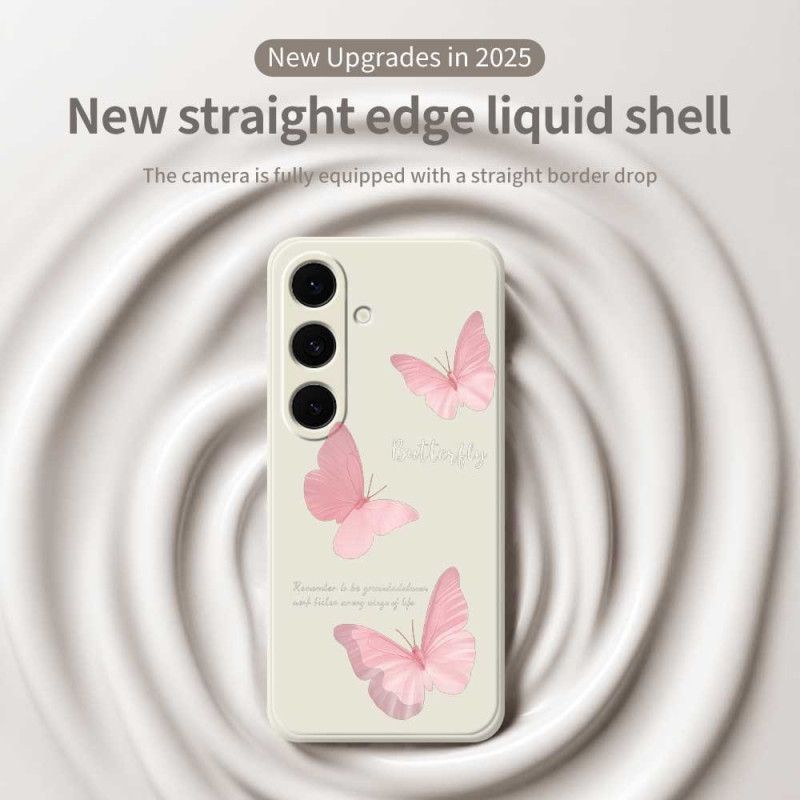 Hülle Für Samsung Galaxy S25 Fe Silikon Mit Rosa Schmetterling