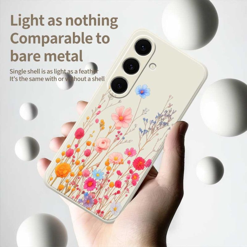 Hülle Für Samsung Galaxy S25 Fe Silikon Mit Wildblumenmuster