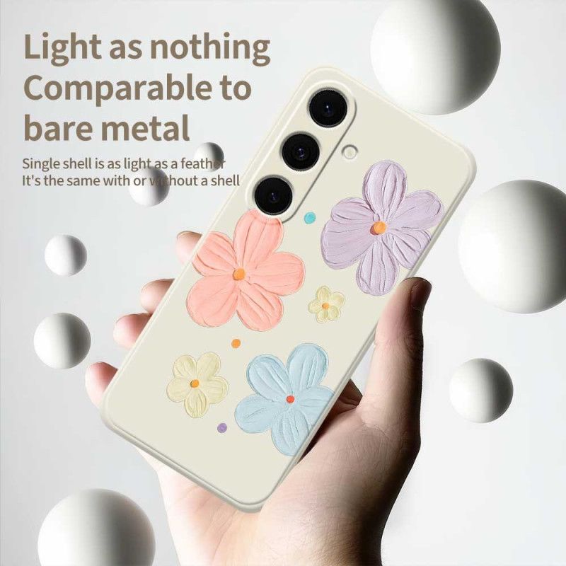 Hülle Samsung Galaxy S25 Fe Handyhülle Silikon Mit Pastellfarbener Blume