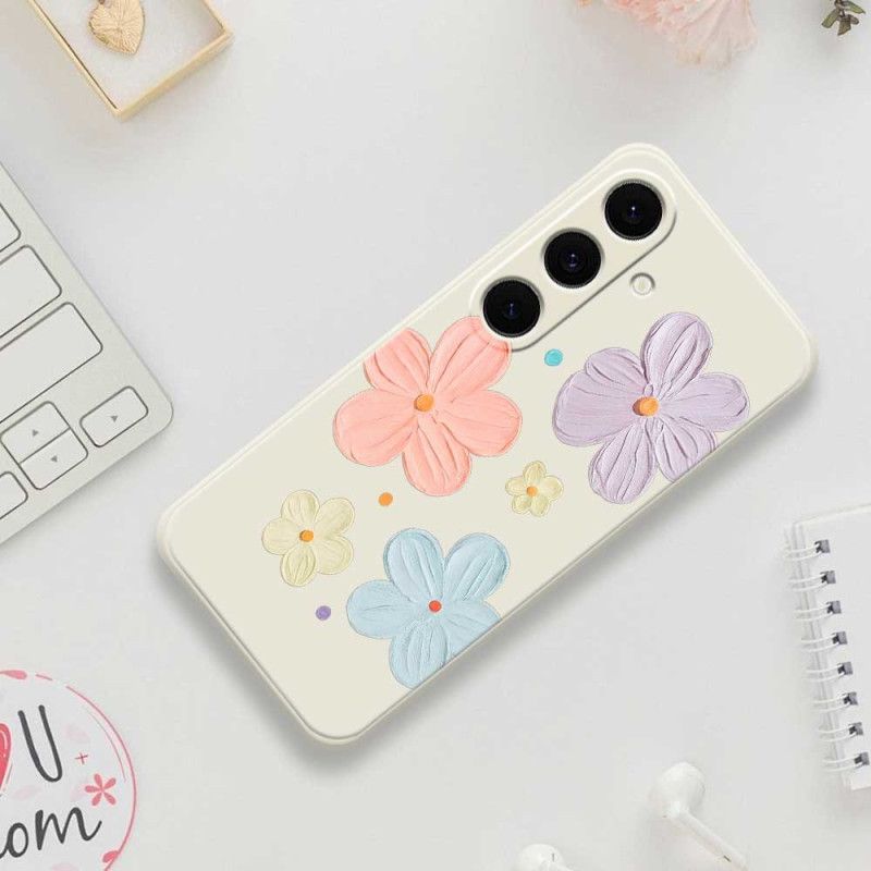Hülle Samsung Galaxy S25 Fe Handyhülle Silikon Mit Pastellfarbener Blume
