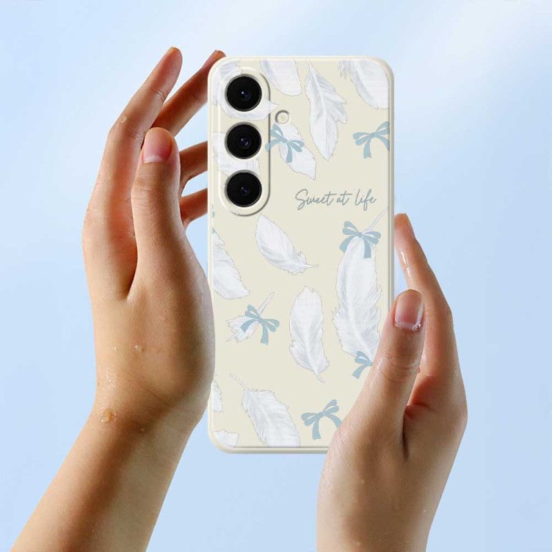 Hülle Samsung Galaxy S25 Fe Handyhülle Silikon Mit Weißer Feder