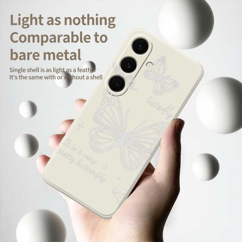Hülle Samsung Galaxy S25 Fe Silikon Mit Weißem Schmetterling