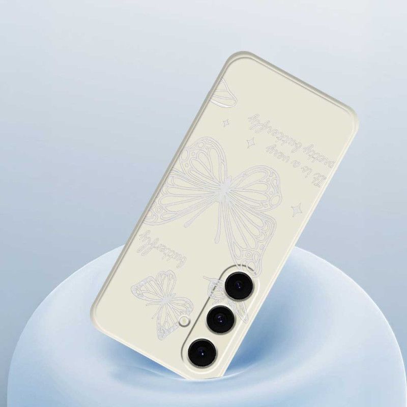 Hülle Samsung Galaxy S25 Fe Silikon Mit Weißem Schmetterling