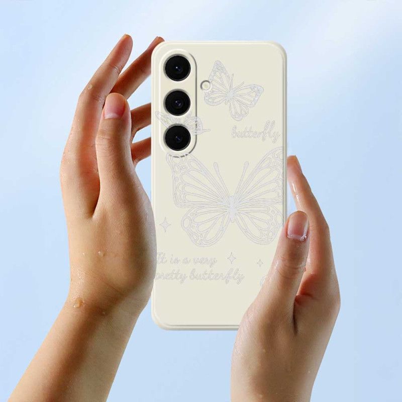 Hülle Samsung Galaxy S25 Fe Silikon Mit Weißem Schmetterling
