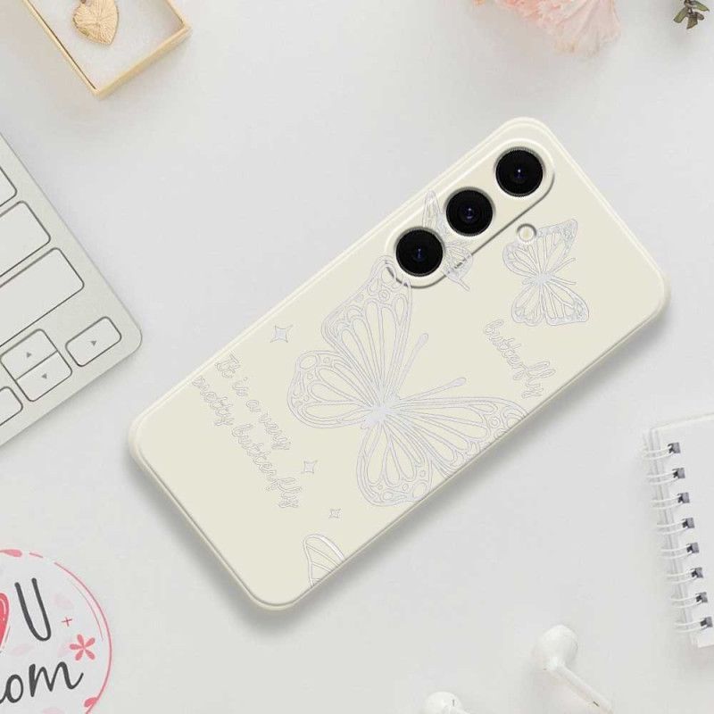 Hülle Samsung Galaxy S25 Fe Silikon Mit Weißem Schmetterling